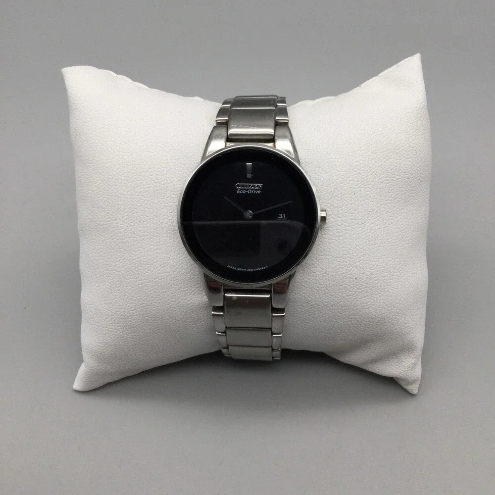 Citizen Eco-Drive Womens Watch 30mm Black Dial Stainless Date Solar J015 6.25